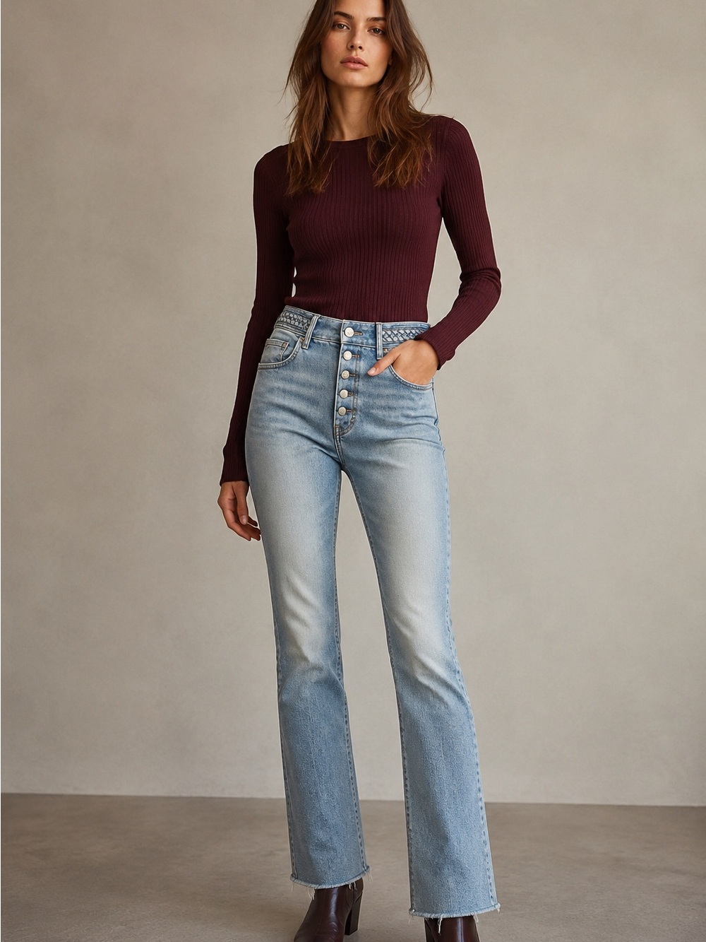 Driftwood High-Rise Button-Fly Light Wash Women's Jeans | 28